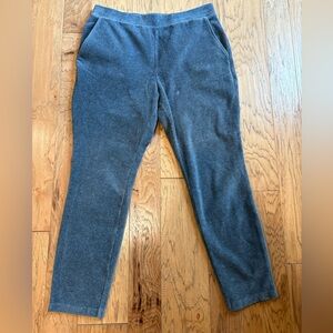 Lands' End Womens Pants Petite Medium Corduroy Elastic Waist Gray Casual Pockets